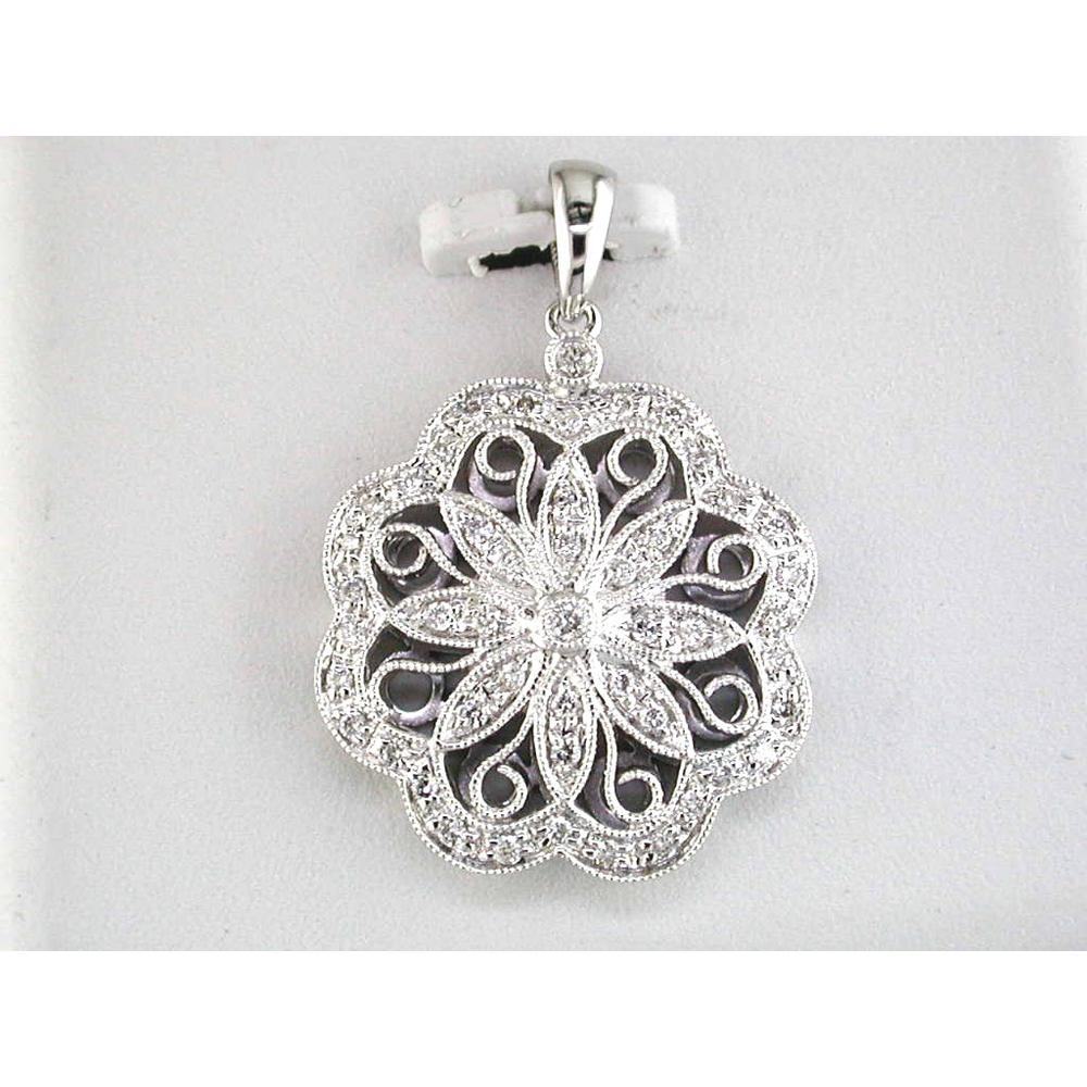 Dazzling 14K White Gold Diamond Pendant - Timeless Elegance