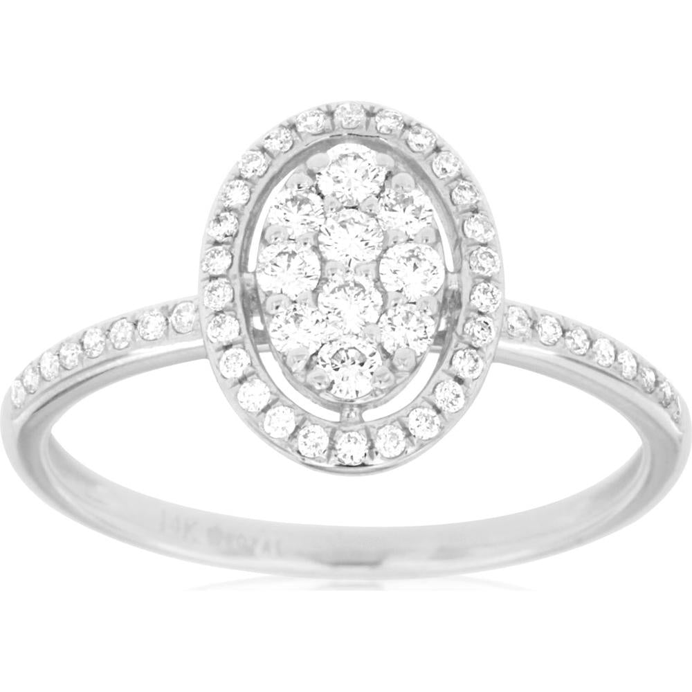 Dazzling 14K White Gold Diamond Ring - Exquisite Elegance
