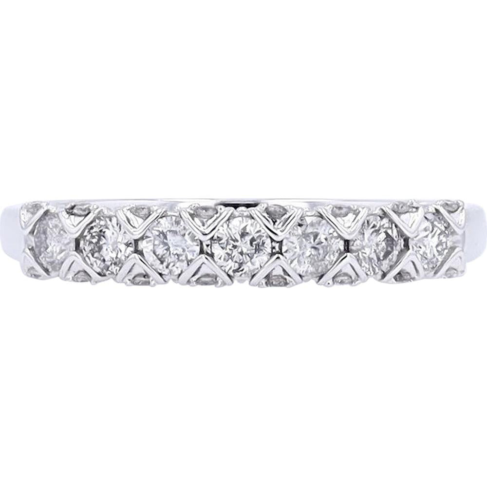 Dazzling 14K White Gold Diamond Ring with 0.5 Carat Total Weight
