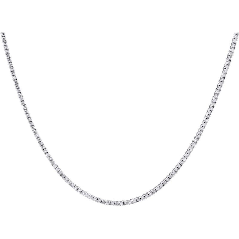Dazzling 14K White Gold Diamond Tennis Necklace - 3.20 Carat Total Weight