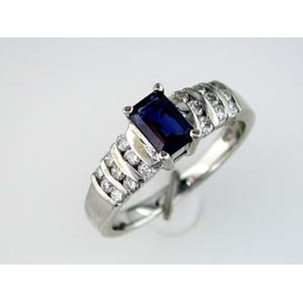 Dazzling 14K White Gold Sapphire and Diamond Ring - Timeless Beauty
