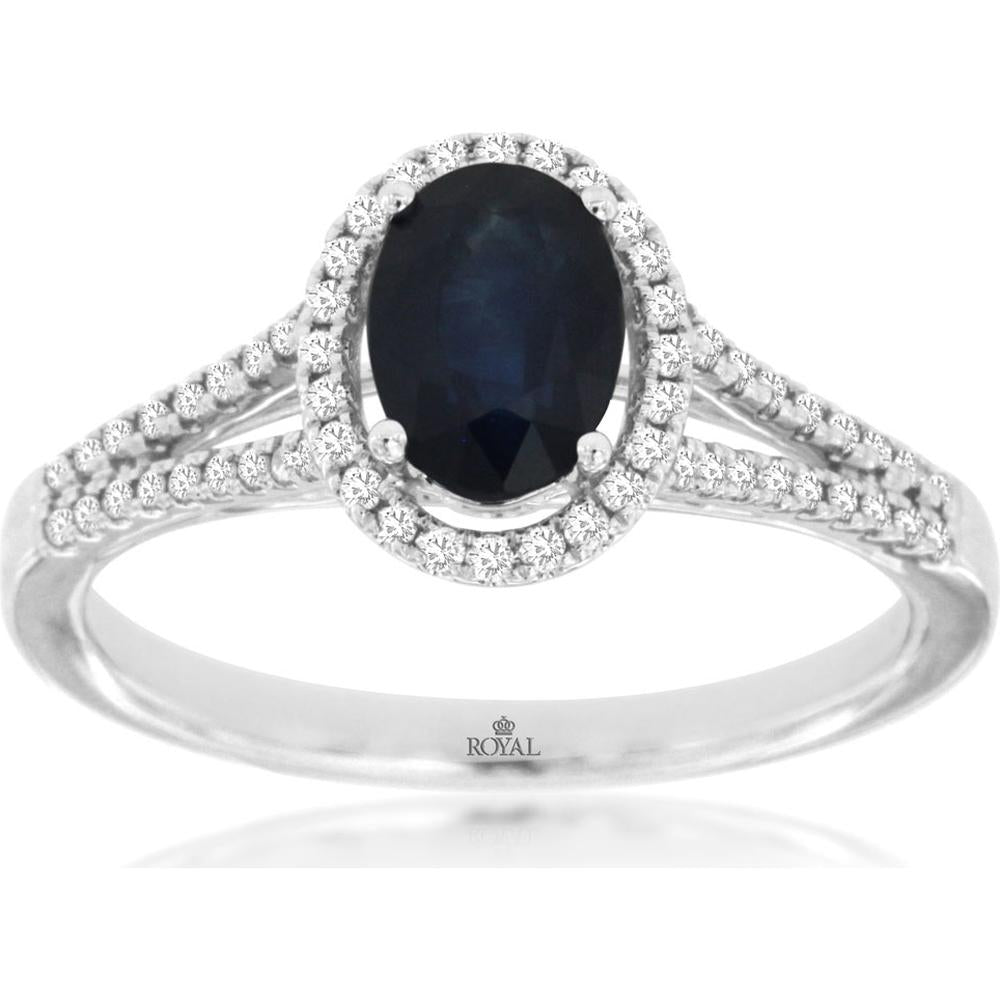 Dazzling 14K White Gold Sapphire and Diamond Ring