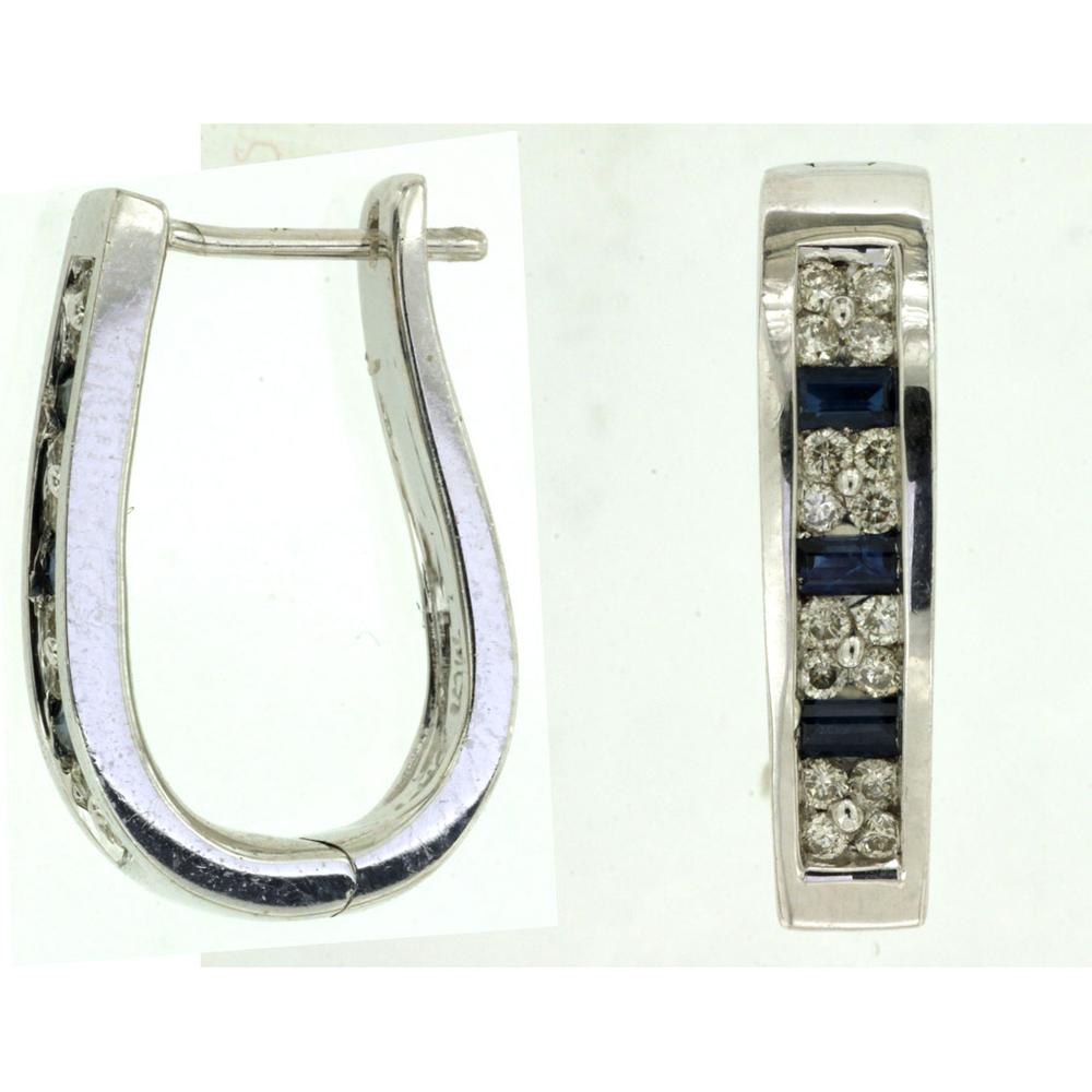Dazzling 14K White Gold Sapphire and Diamond Statement Earrings