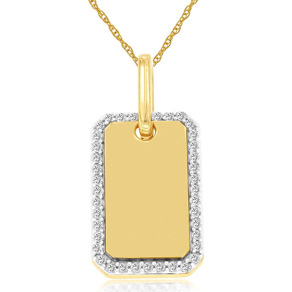 Dazzling 14K Yellow Gold Diamond Pendant - Timeless Elegance