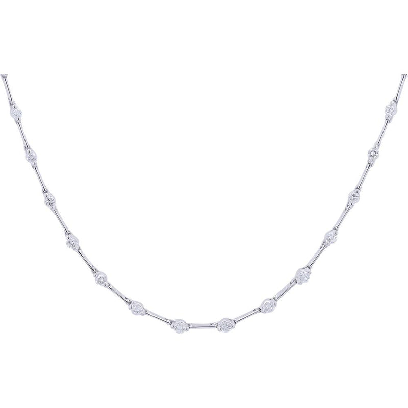 Dazzling 18K White Gold 2 Carat Diamond Pendant Necklace