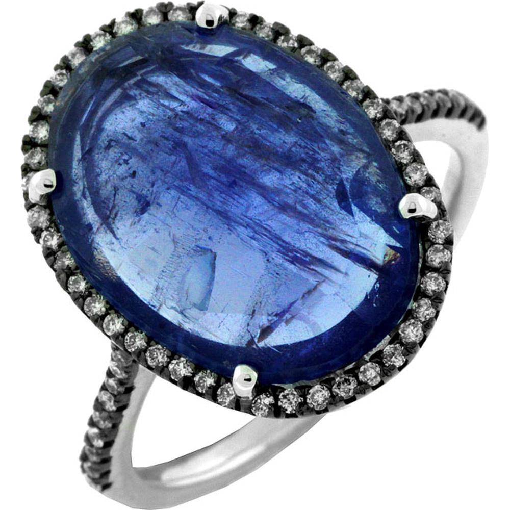 Dazzling 18K White Gold Tanzanite & Diamond Ring by Royal