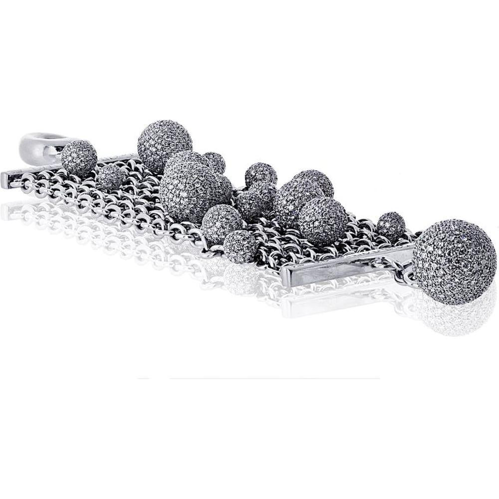 De Grisogono 18K Yellow Gold Boule Bracelet with Pave Diamonds - 35.93 Carats Total Diamond Weight