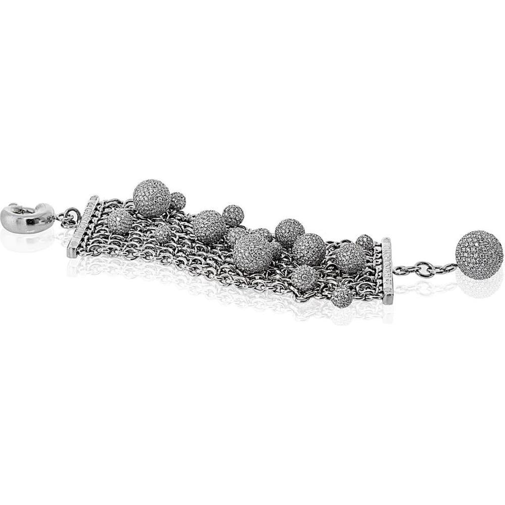 De Grisogono 18K Yellow Gold Boule Bracelet with Pave Diamonds - 35.93 Carats Total Diamond Weight