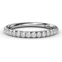 Deep Cut V Profile Delicate Pavé Diamond Anniversary Band by Fana - 0.32 Carat Total Diamond Weight