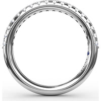 Deep Cut V Profile Delicate Pavé Diamond Anniversary Band by Fana - 0.32 Carat Total Diamond Weight