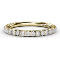 Deep Cut V Profile Delicate Pavé Diamond Anniversary Band by Fana - 0.32 Carat Total Diamond Weight