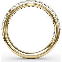 Deep Cut V Profile Delicate Pavé Diamond Anniversary Band by Fana - 0.32 Carat Total Diamond Weight