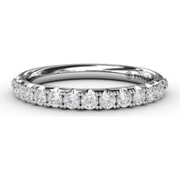 Deep V Profile Pavé Set Round Diamond Anniversary Band by Fana - 0.53 Carat Total Diamond Weight