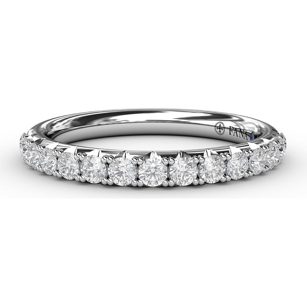 Deep V Profile Pavé Set Round Diamond Anniversary Band by Fana - 0.53 Carat Total Diamond Weight