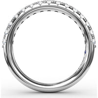 Deep V Profile Pavé Set Round Diamond Anniversary Band by Fana - 0.53 Carat Total Diamond Weight