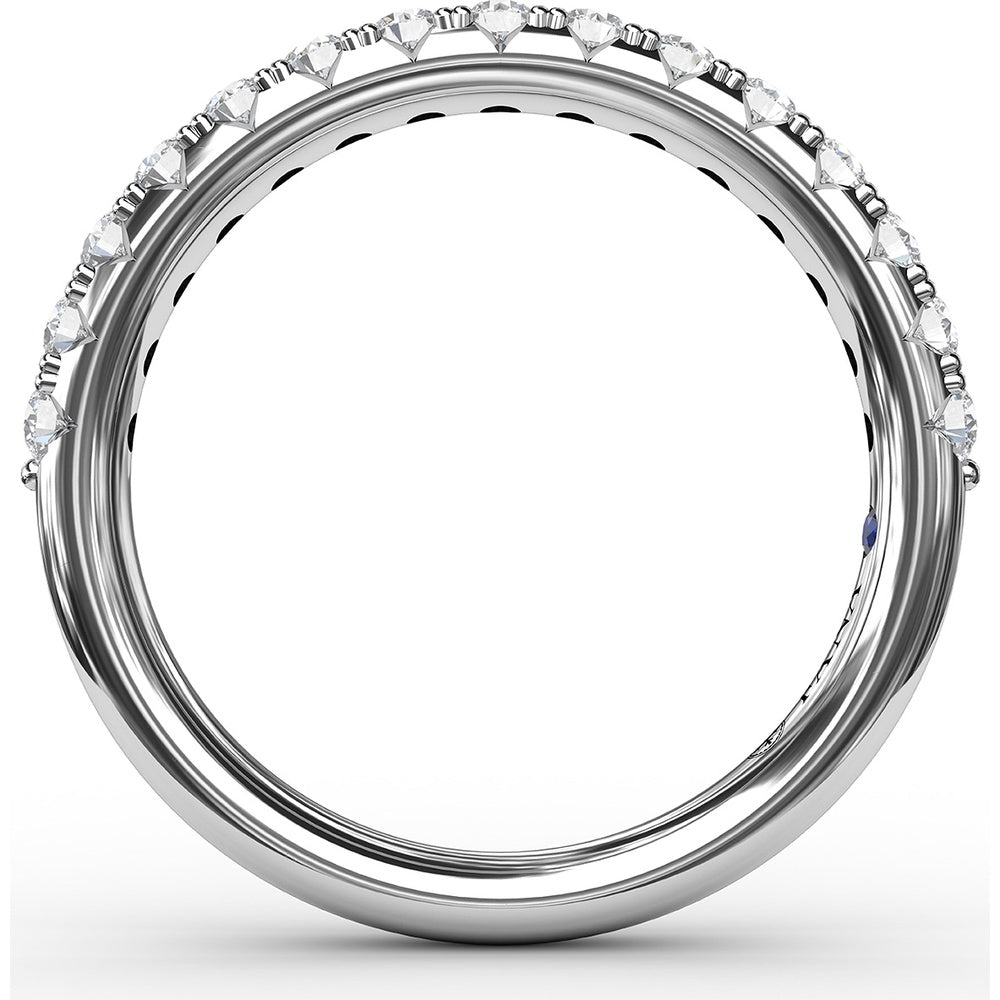 Deep V Profile Pavé Set Round Diamond Anniversary Band by Fana - 0.53 Carat Total Diamond Weight