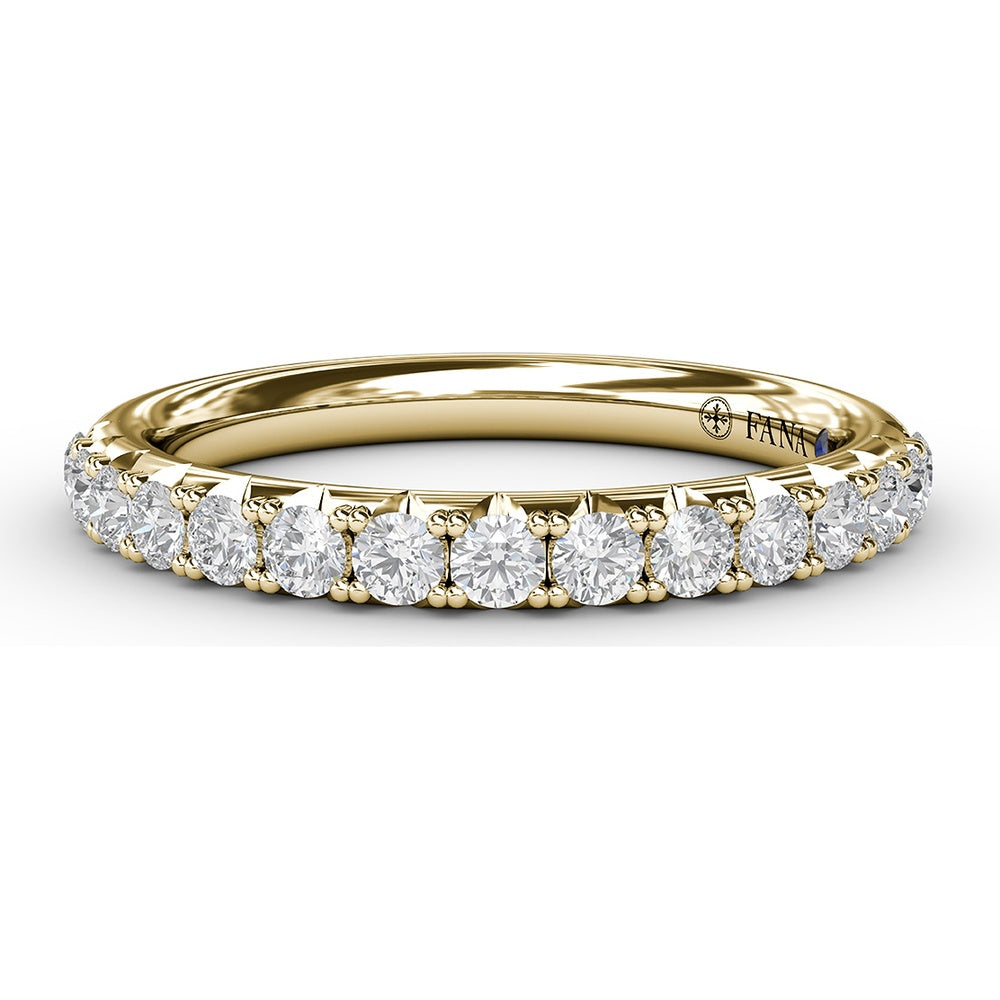 Deep V Profile Pavé Set Round Diamond Anniversary Band by Fana - 0.53 Carat Total Diamond Weight
