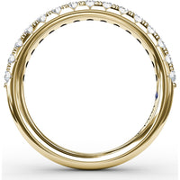 Deep V Profile Pavé Set Round Diamond Anniversary Band by Fana - 0.53 Carat Total Diamond Weight
