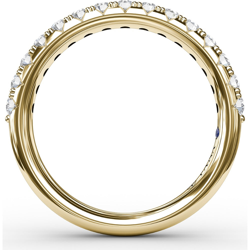 Deep V Profile Pavé Set Round Diamond Anniversary Band by Fana - 0.53 Carat Total Diamond Weight