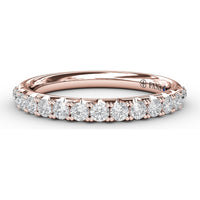 Deep V Profile Pavé Set Round Diamond Anniversary Band by Fana - 0.53 Carat Total Diamond Weight