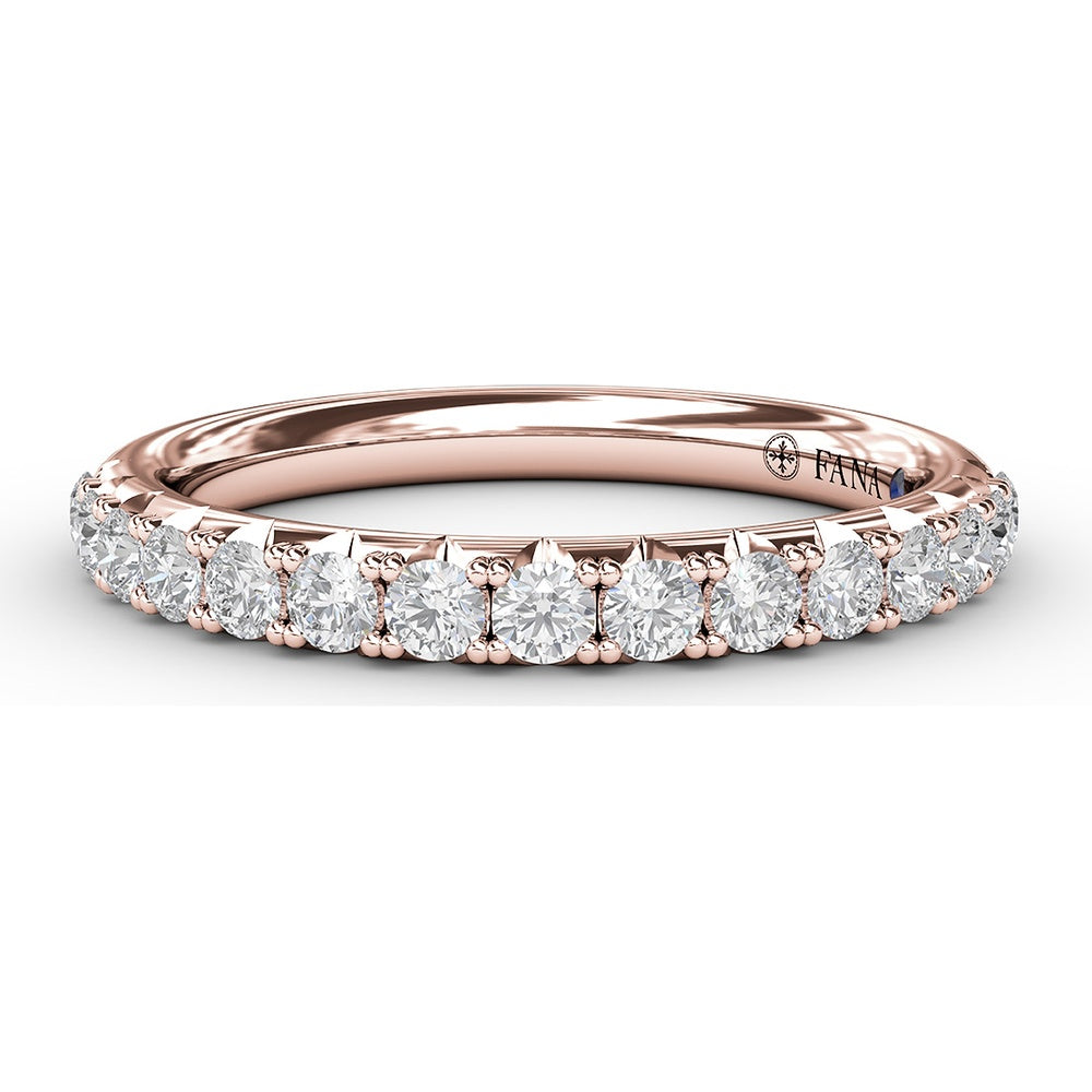 Deep V Profile Pavé Set Round Diamond Anniversary Band by Fana - 0.53 Carat Total Diamond Weight