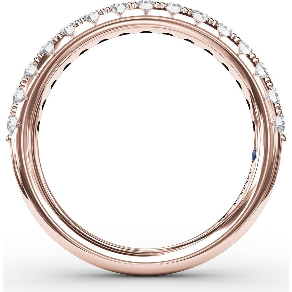 Deep V Profile Pavé Set Round Diamond Anniversary Band by Fana - 0.53 Carat Total Diamond Weight