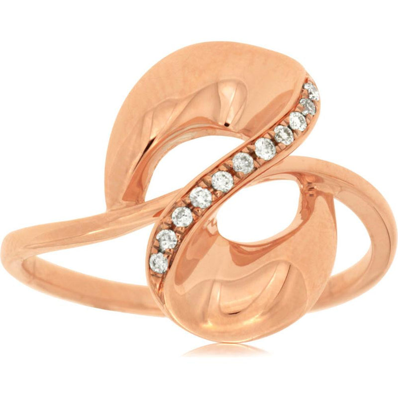 Delicate 14K Rose Gold 0.07 Carat Diamond Ring