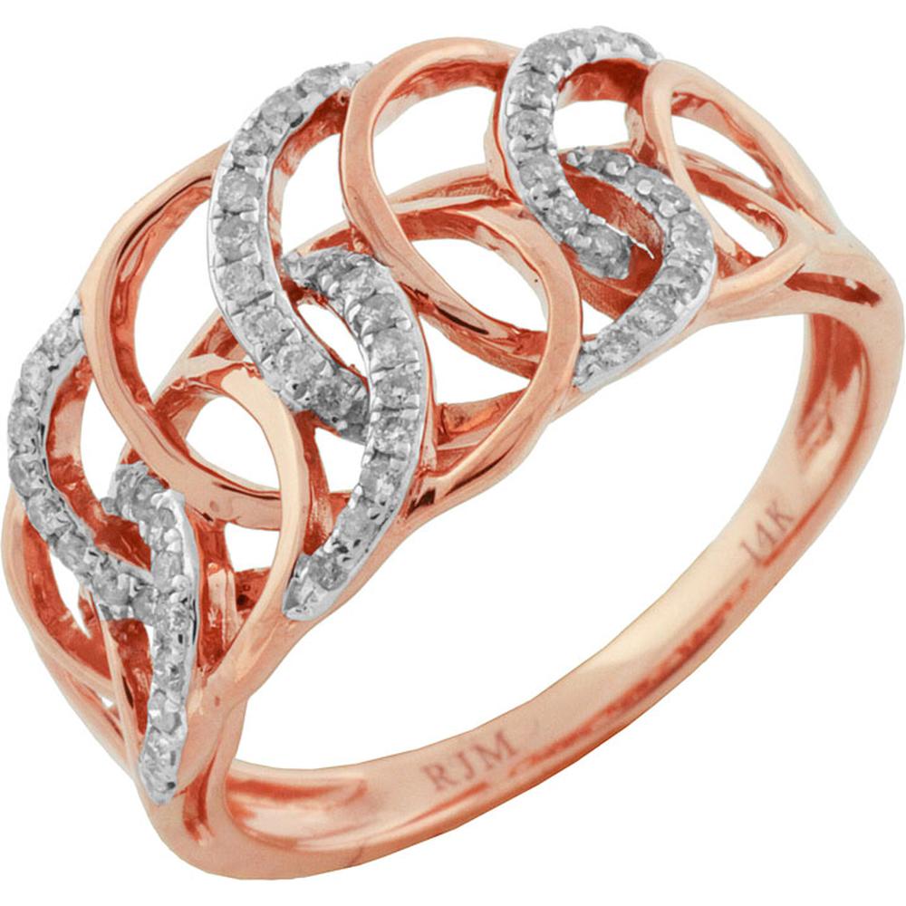 Delicate 14K Rose Gold 0.22 Carat Diamond Ring