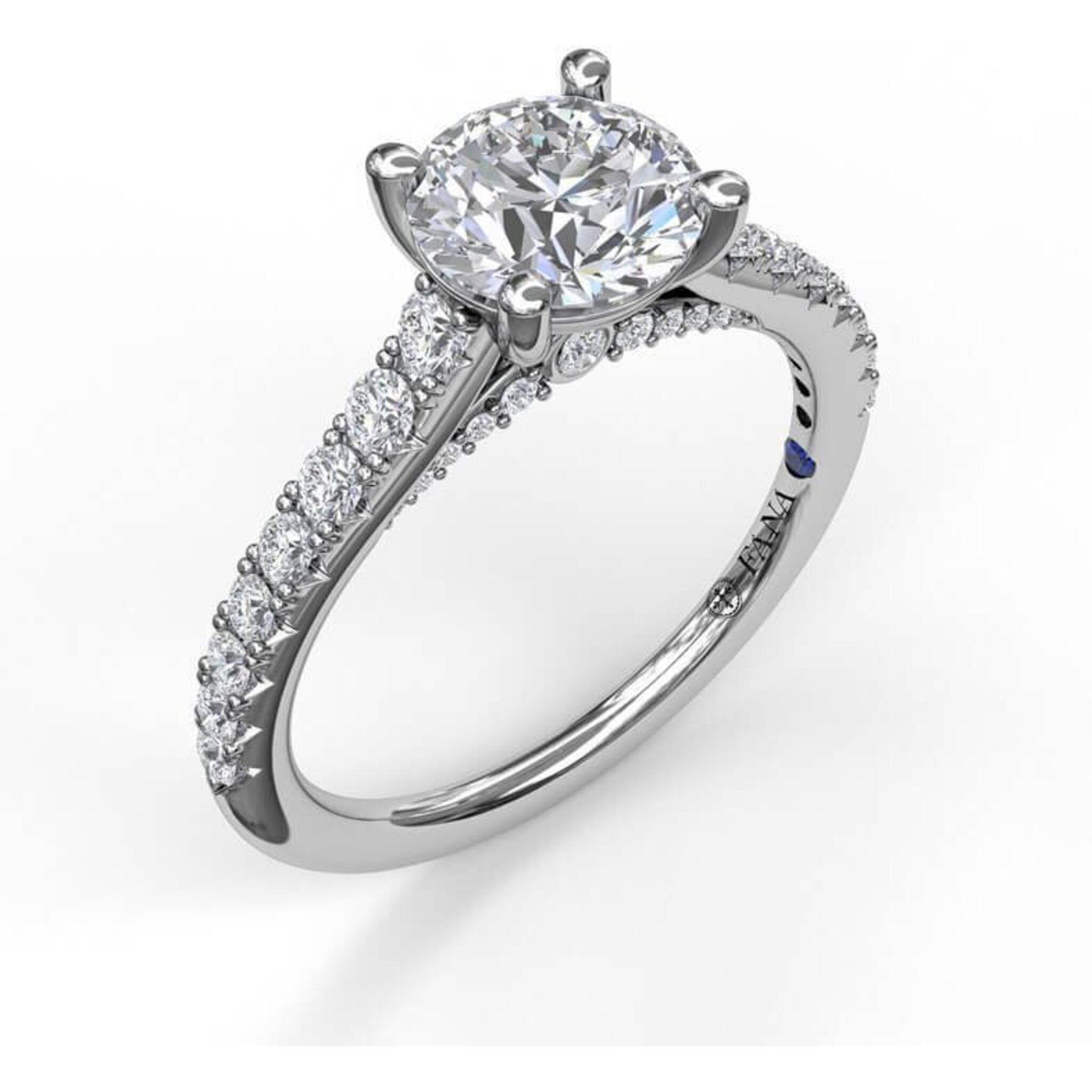 Fana Delicate Classic Engagement Ring with Delicate Side Detail