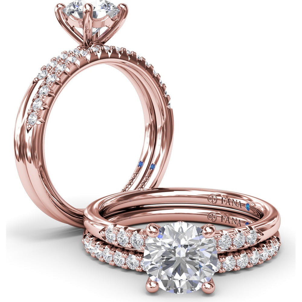 Delicate Pavé Round Diamond Wedding Band by Fana - 0.10 Carat Total Diamond Weight