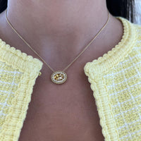 Diamond and Citrine East to West Pendant Necklace in 18K Yellow Gold by Charles Krypell