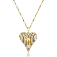 Diamond Angel Heart Pendant Necklace in 18K Yellow Gold by Charles Krypell