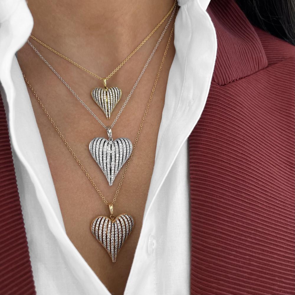 Diamond Angel Heart Pendant Necklace in 18K Yellow Gold by Charles Krypell