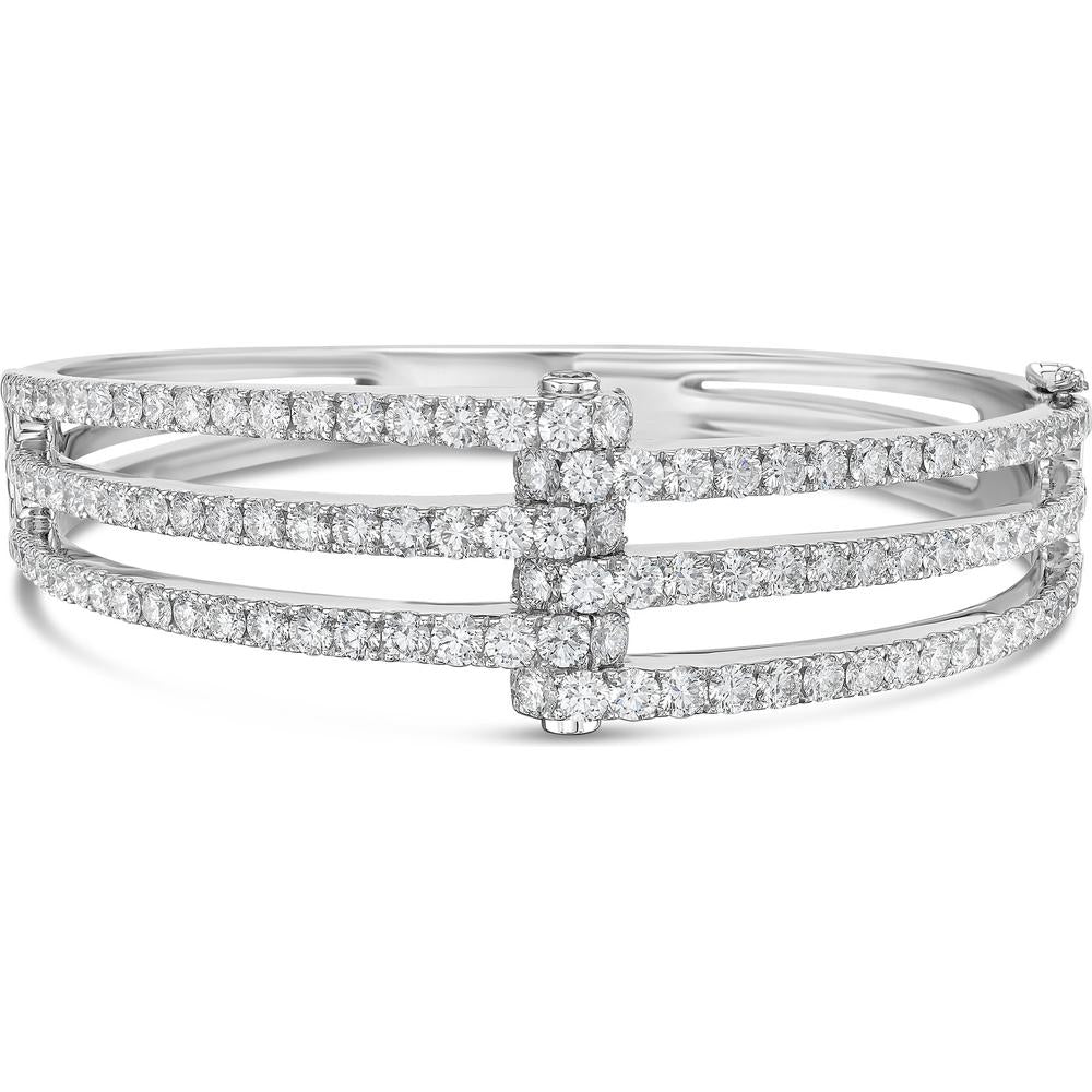 Diamond Apparatus Bangle Bracelet in 18K White Gold by Charles Krypell