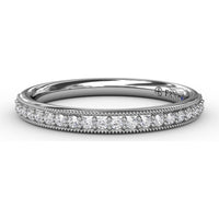 Diamond Band with Milgrain Edges and Channel Set Round Diamonds by Fana - 0.18 Carat Total Diamond Weight