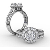 Diamond Band with Milgrain Edges and Channel Set Round Diamonds by Fana - 0.18 Carat Total Diamond Weight