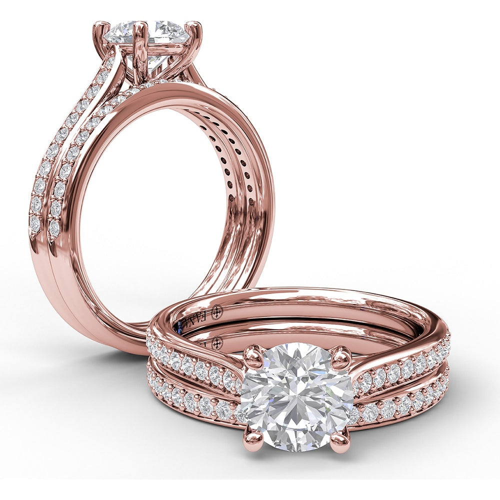 Diamond Band with Pavé Set Round Diamonds by Fana - 0.20 Carat Total Diamond Weight