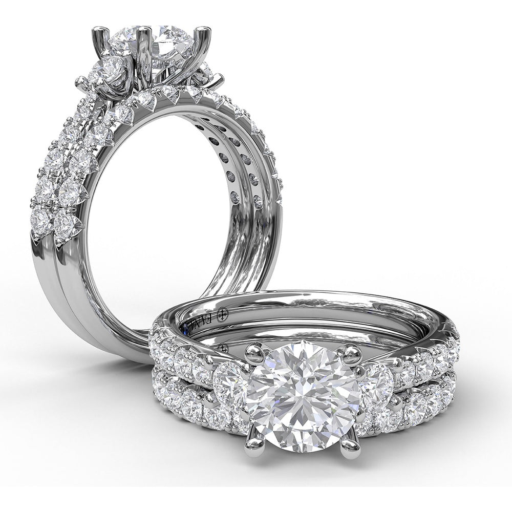 Diamond Band with Scalloped Round Diamond Prong Setting by Fana - 0.56 Carat Total Diamond Weight