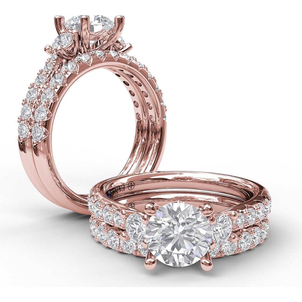 Diamond Band with Scalloped Round Diamond Prong Setting by Fana - 0.56 Carat Total Diamond Weight