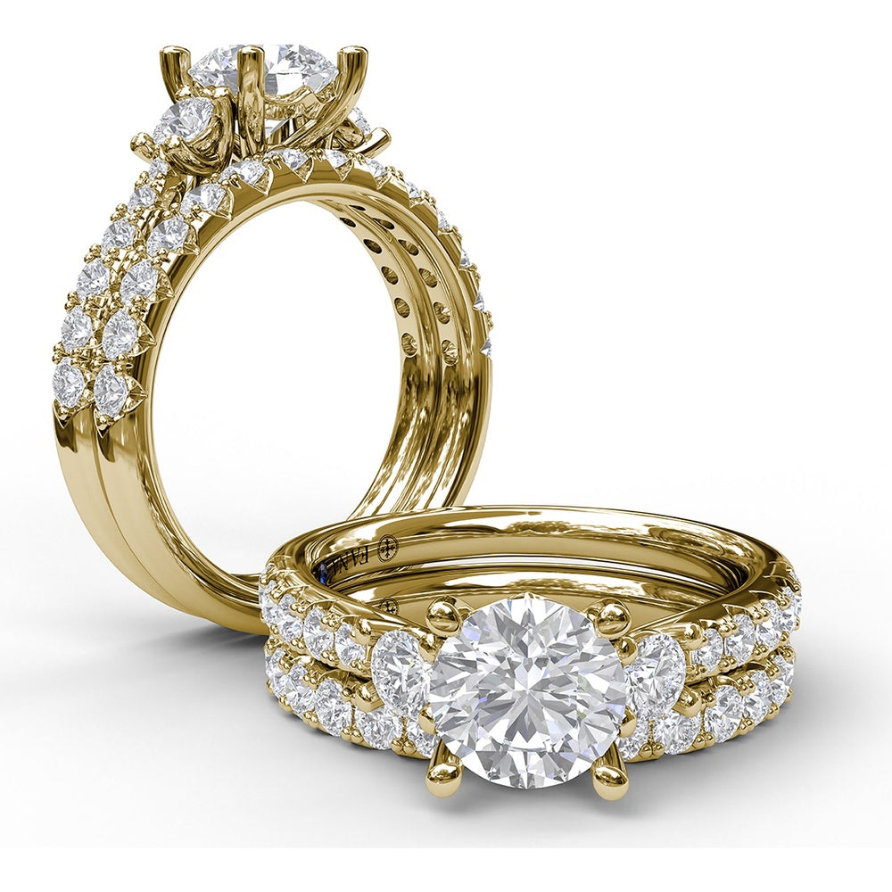 Diamond Band with Scalloped Round Diamond Prong Setting by Fana - 0.56 Carat Total Diamond Weight