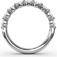 Diamond Band with Single Shared-Prong Round Brilliant Diamonds by Fana - 0.95 Carat Total Diamond Weight