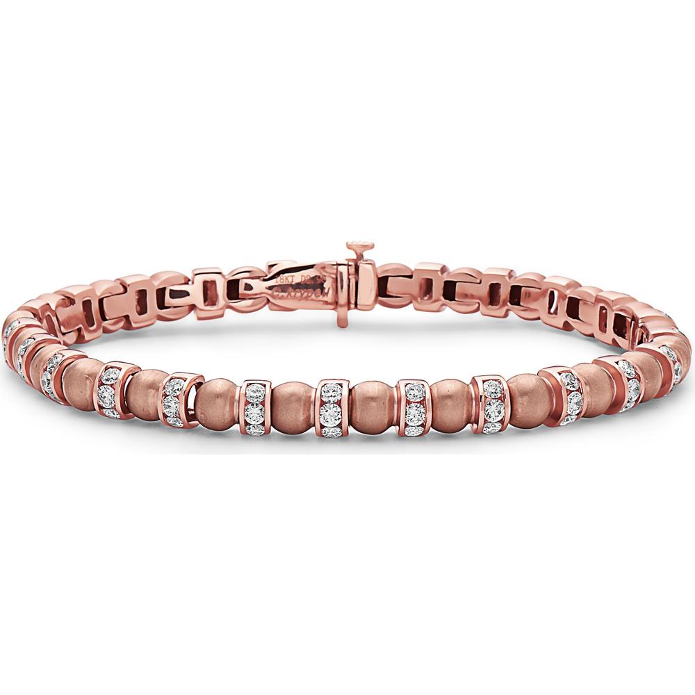 Diamond Bead Link Bracelet in 18K Rose Gold by Charles Krypell