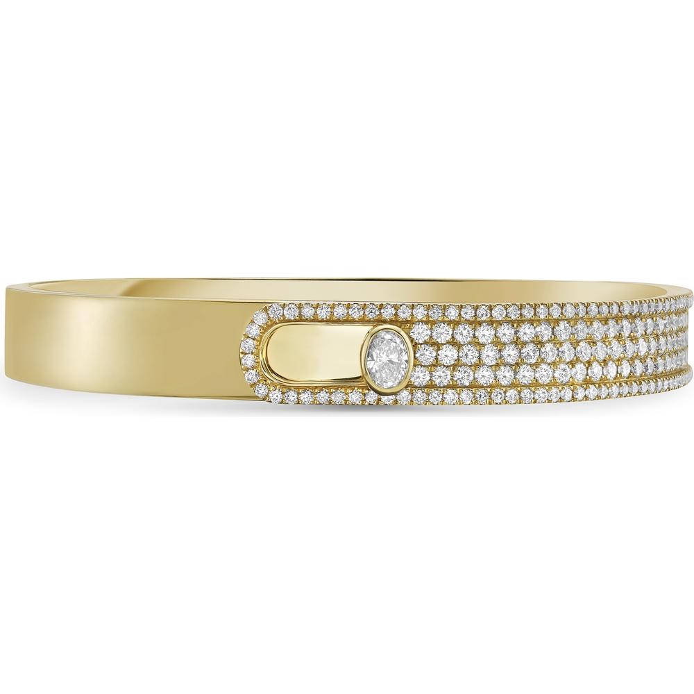 Diamond Belted Diamond Bangle Bracelet in 18K Yellow Gold by Charles Krypell
