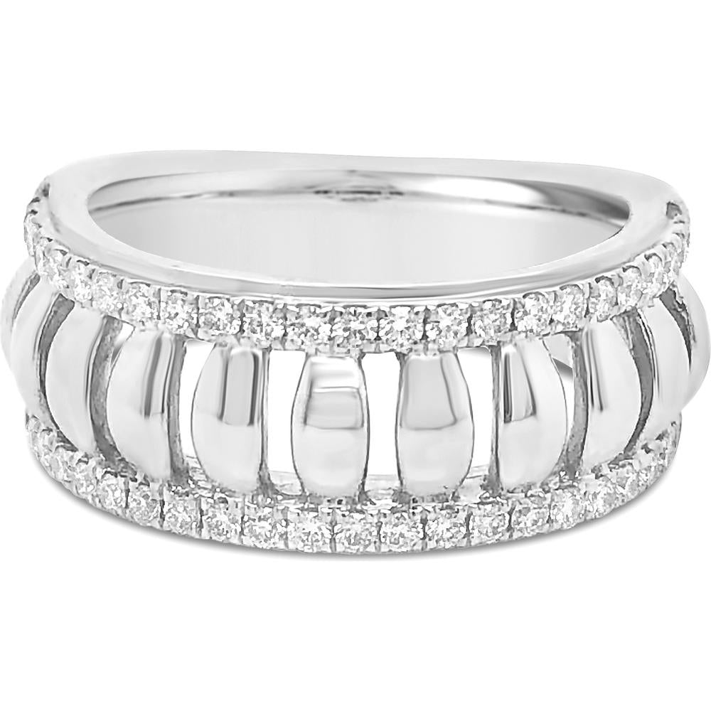 Diamond Birdcage Band Ring in 18K White Gold by Charles Krypell