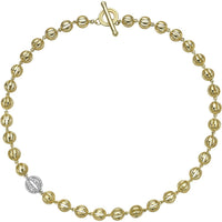 Diamond Birdcage Bead Link Necklace in 18K Yellow Gold by Charles Krypell