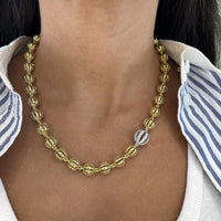Diamond Birdcage Bead Link Necklace in 18K Yellow Gold by Charles Krypell