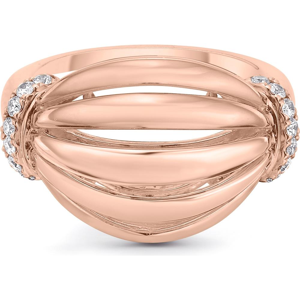 Diamond Birdcage Bubble Ring in 18K Rose Gold by Charles Krypell