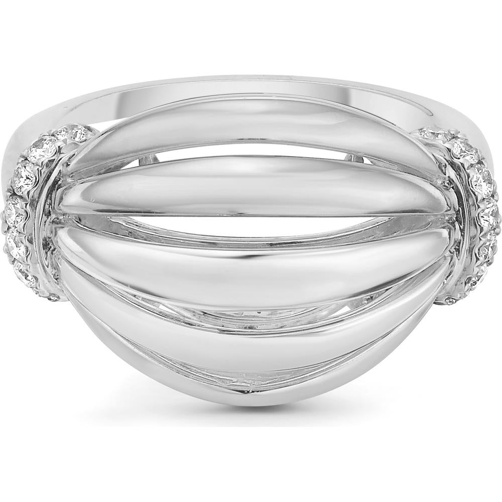 Diamond Birdcage Bubble Ring in 18K White Gold by Charles Krypell