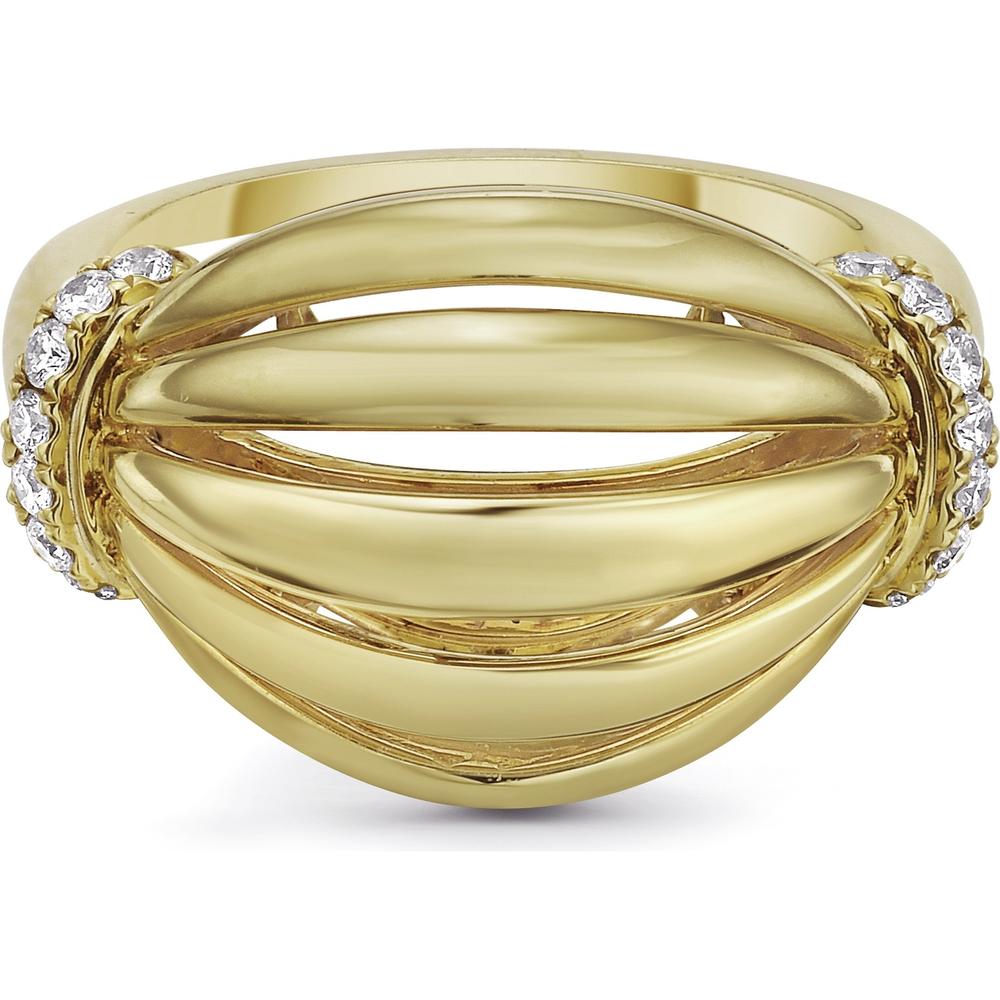 Diamond Birdcage Bubble Ring in 18K Yellow Gold by Charles Krypell