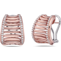 Diamond Birdcage Concave Earrings in 18K Rose Gold by Charles Krypell